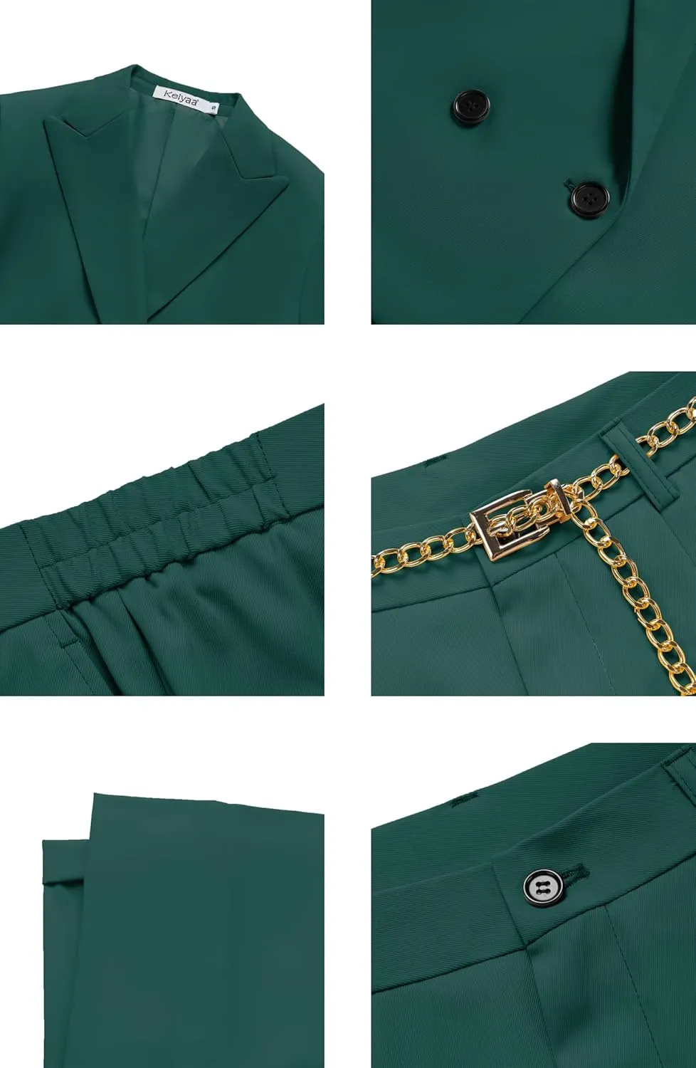 Women's 2 Pieces Suit Casual Outfits Double Breasted Blazer Jackets High Waisted Wide Leg Work Pants Suit Set