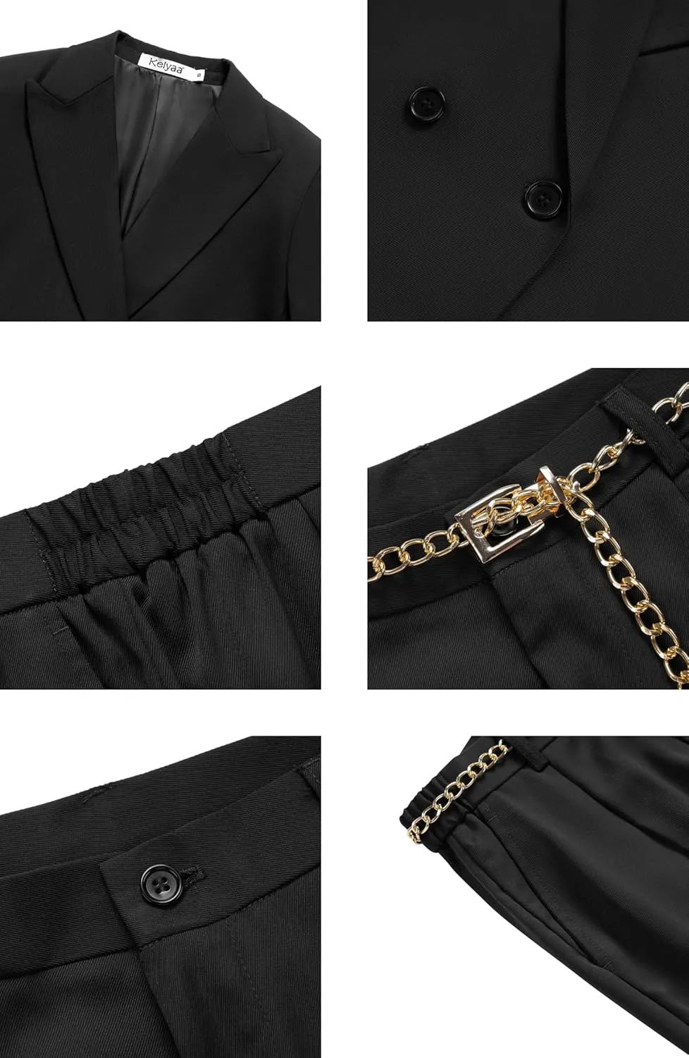 Women's 2 Pieces Suit Casual Outfits Double Breasted Blazer Jackets High Waisted Wide Leg Work Pants Suit Set