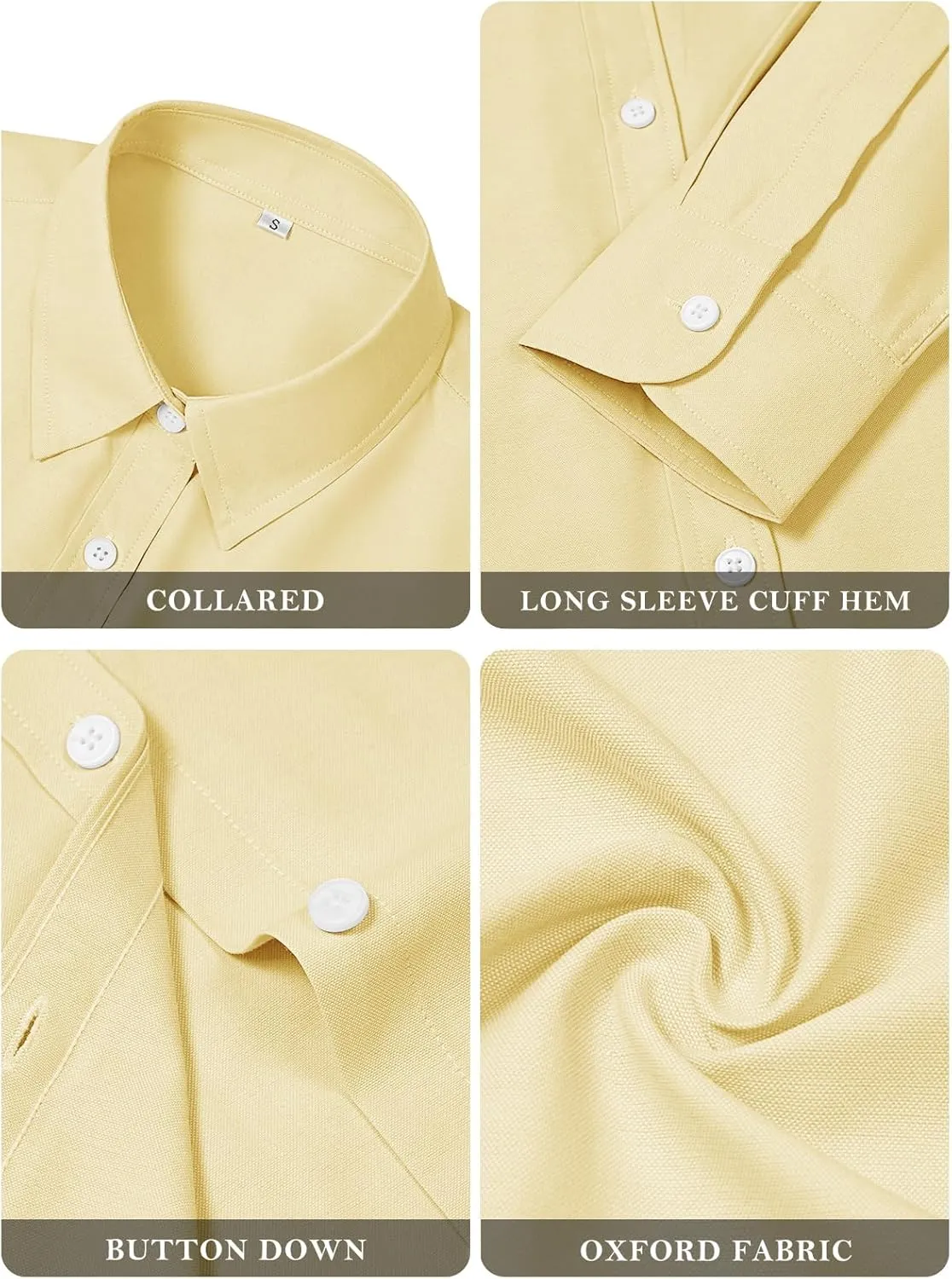 Womens Button Down Shirts Cotton Dress Shirts Oxford Shirts Long Sleeve Work Blouses Collared Tops Tunics with Pocket