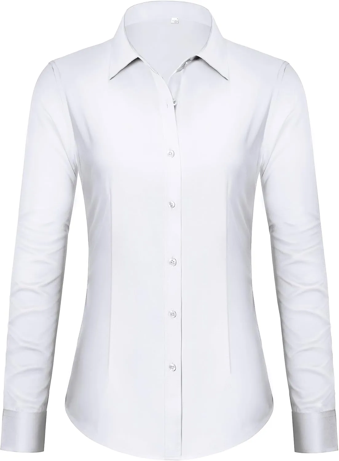 Women's Button Down Shirts Long Sleeve Dress Shirts Collared Fitted Work Office Blouse Tops Wrinkle Free