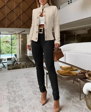 Women's Double Breasted Blazer Casual Business Slim Fit Long Sleeve Textured Open Front Blazer Jackets