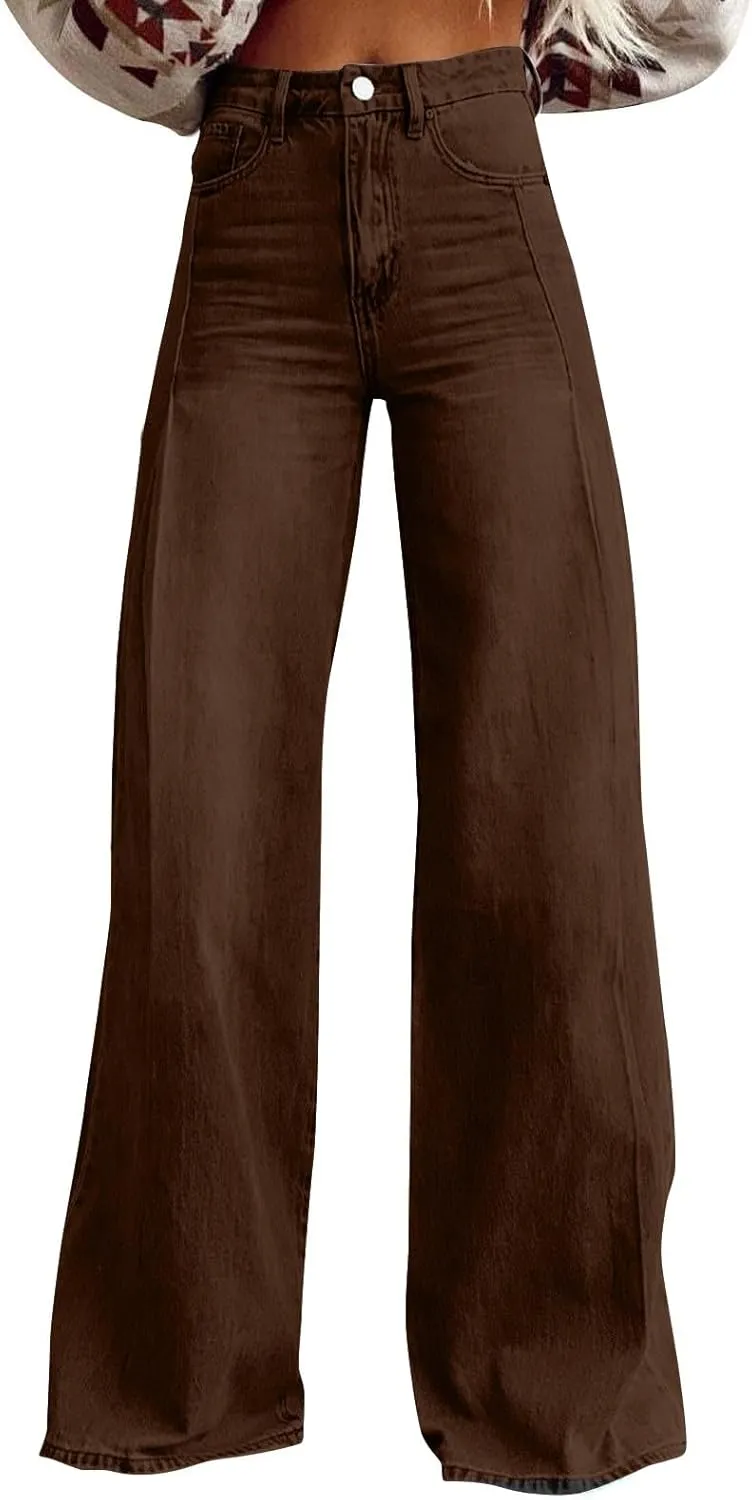 Women's Fashion Casual Vintage Wide Leg Dressy Loose Fit Jeans