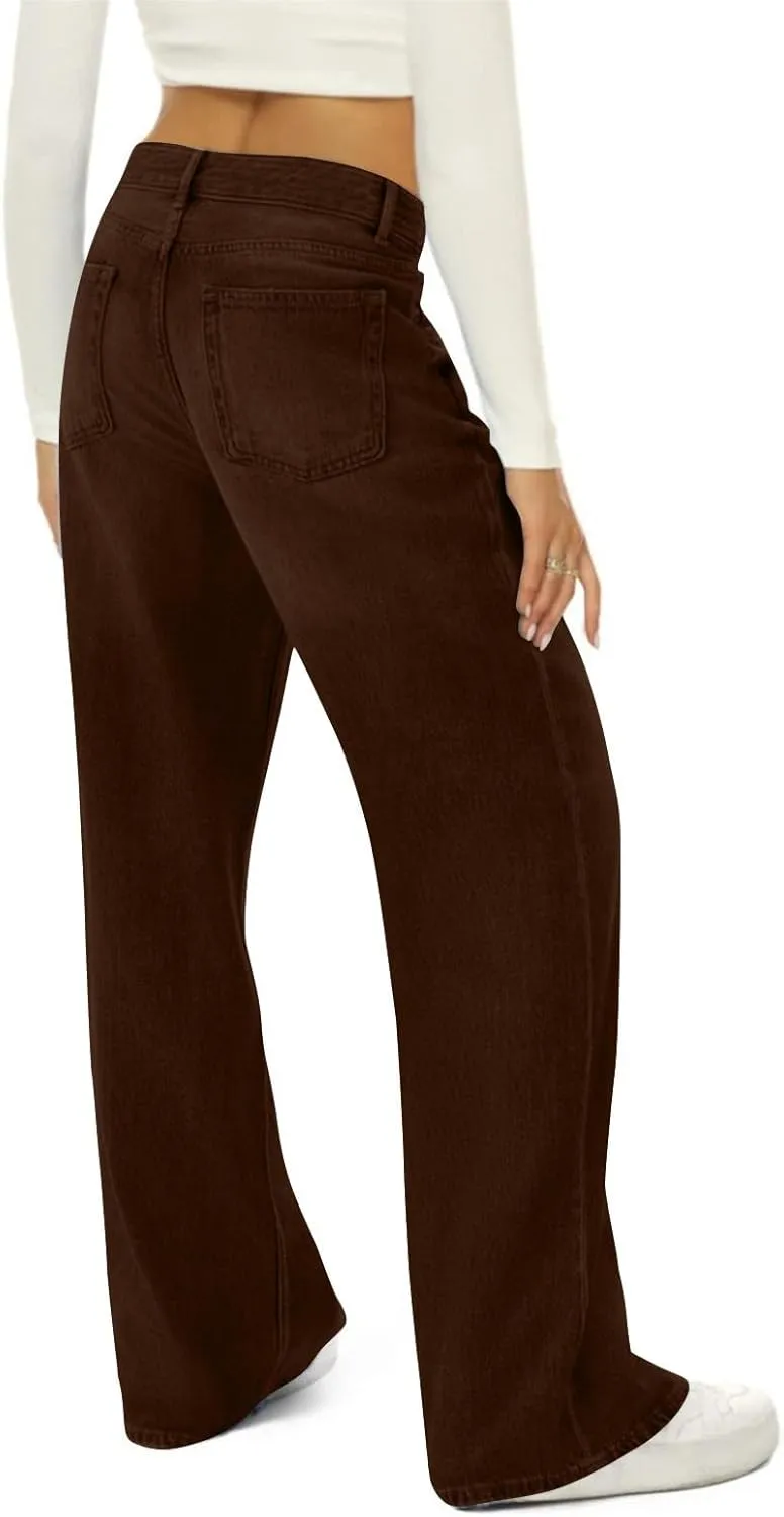 Women's Fashion Casual Vintage Wide Leg Dressy Loose Fit Jeans