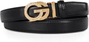 Women's Leather Belt with Buckle - Ideal for Dresses, Jeans, and Coats