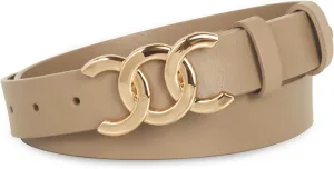 Women's Leather Belt with Buckle - Ideal for Dresses, Jeans, and Coats