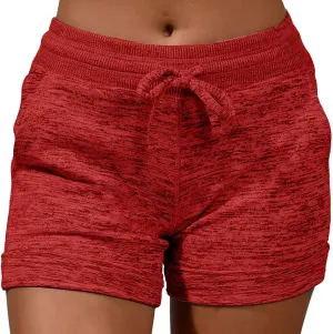 Women's Summer Lounge Shorts Drawstring High Waisted Casual Beach Shorts Pull On Athletic Running Yoga Short Pants