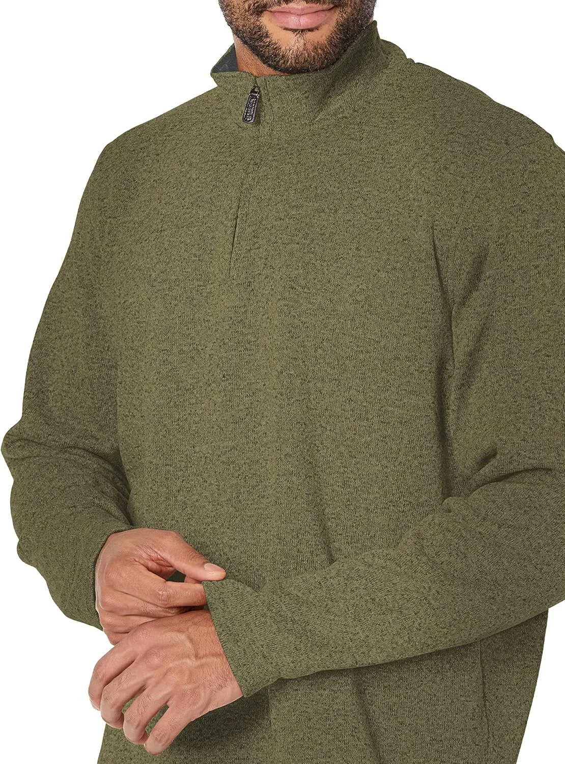 Wrangler Authentics Men's Long Sleeve Fleece Quarter-Zip Sweater