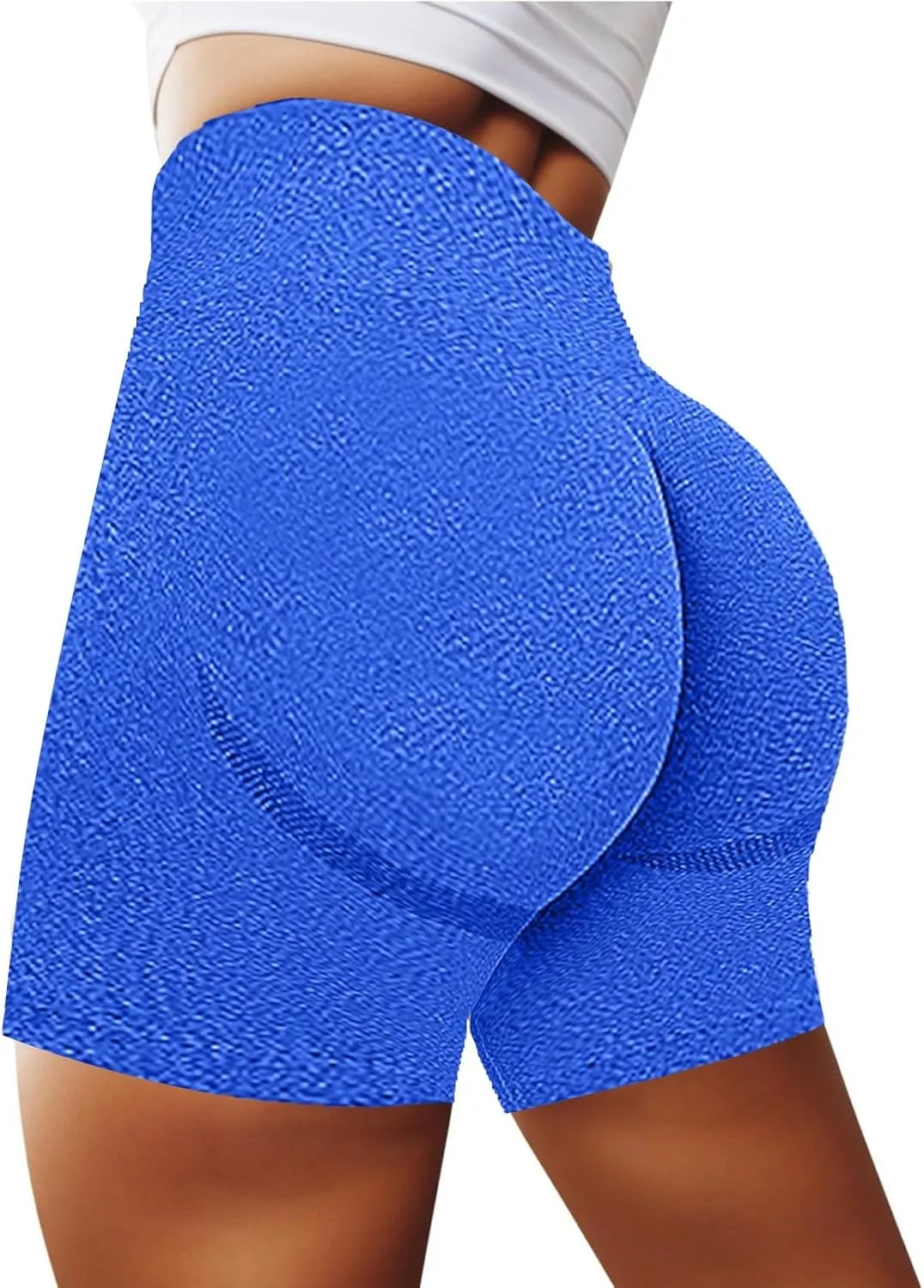 Yoga Shorts for Women Lightweight High Rise Bike Shorts Butt Lifting Tummy Control Ruched Booty Yoga Short Pants