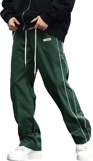 ZAFUL Men's Baggy Track Pants Y2K Streetwear Pants Drawstring Letter Pockets Casual Lounge Trousers