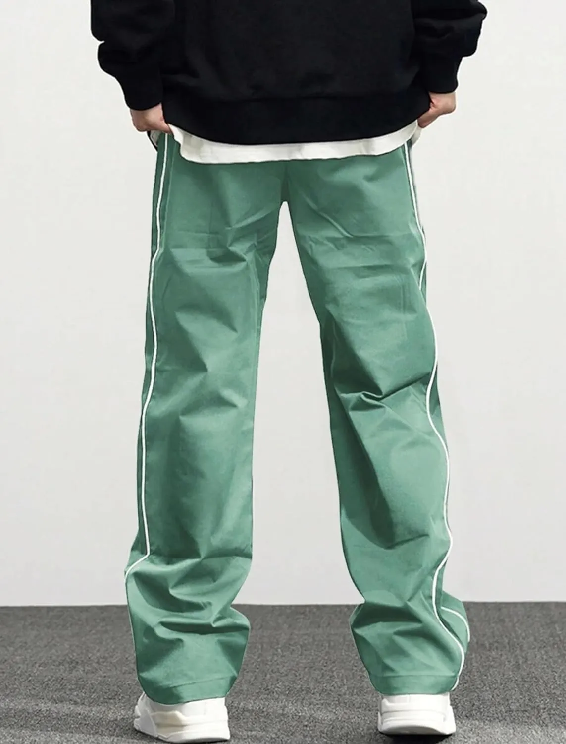 ZAFUL Men's Baggy Track Pants Y2K Streetwear Pants Drawstring Letter Pockets Casual Lounge Trousers