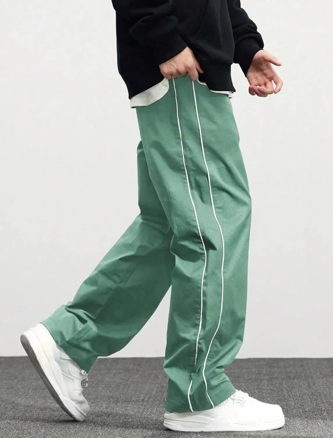 ZAFUL Men's Baggy Track Pants Y2K Streetwear Pants Drawstring Letter Pockets Casual Lounge Trousers