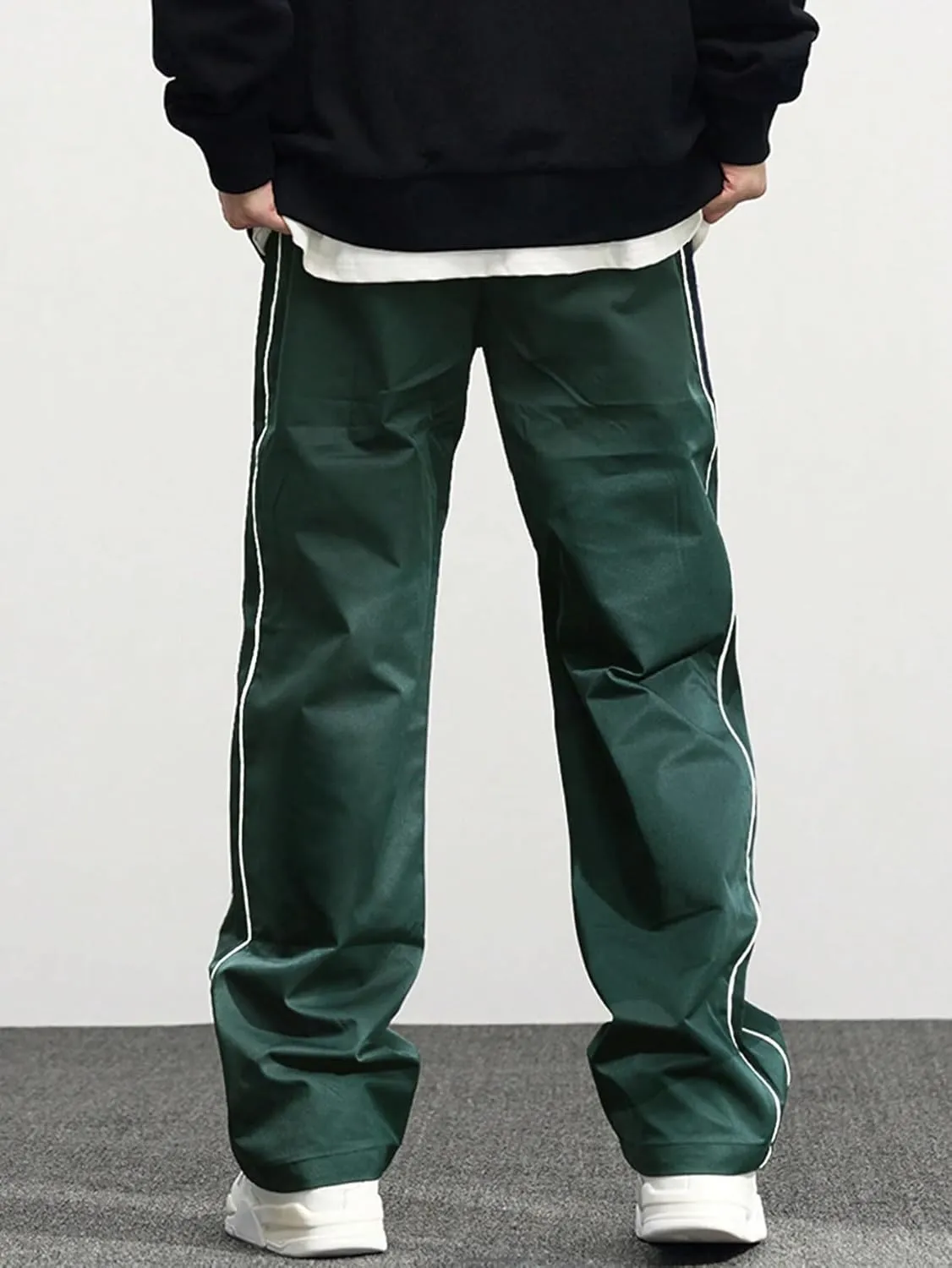 ZAFUL Men's Baggy Track Pants Y2K Streetwear Pants Drawstring Letter Pockets Casual Lounge Trousers