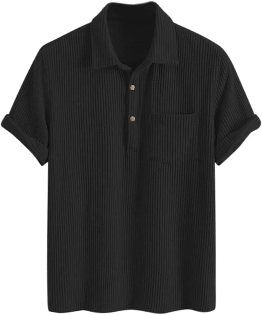 ZAFUL Men's Casual Button-Down Shirts Short Sleeve Striped Dress Shirts Button Down Tops
