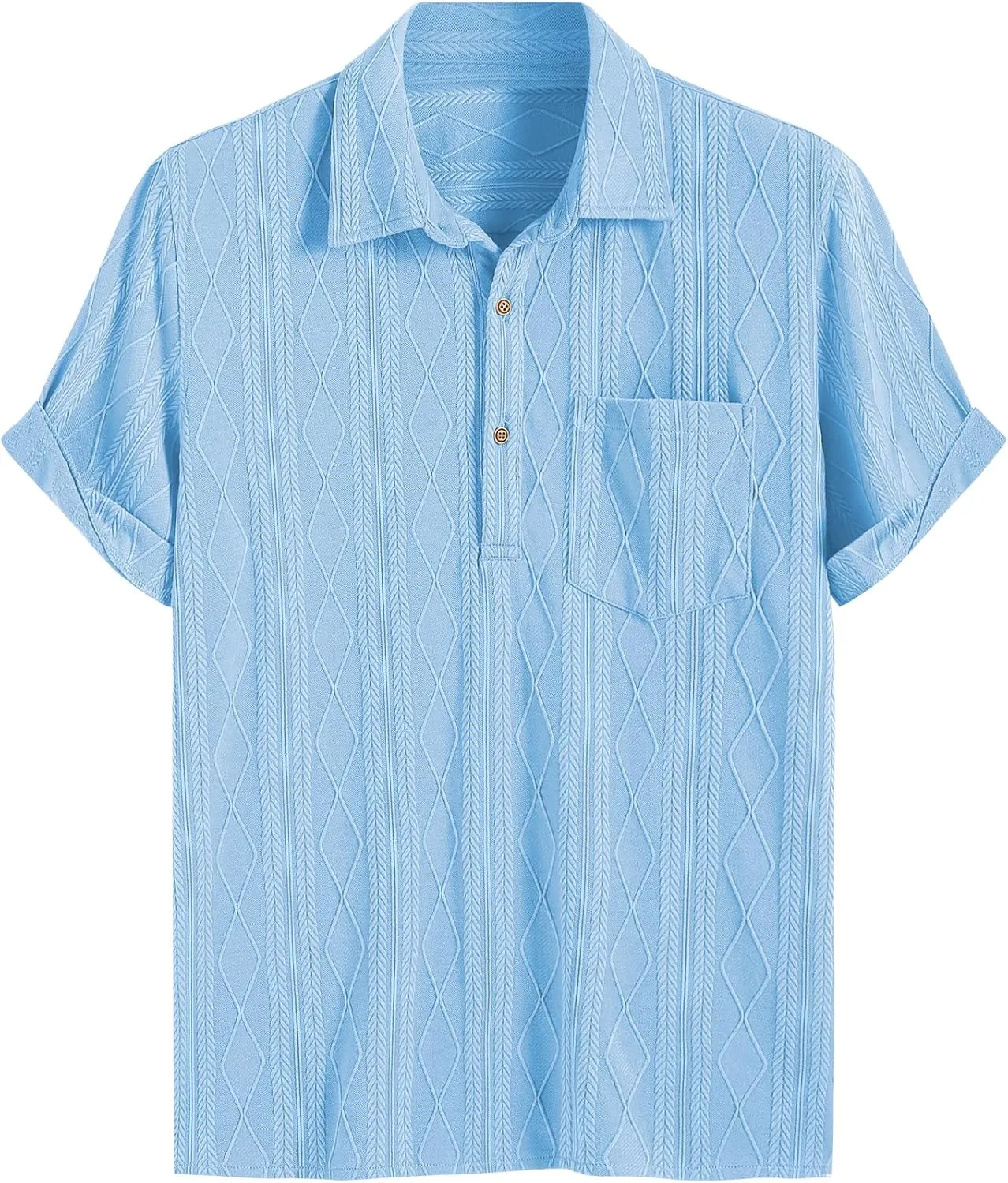 ZAFUL Men's Casual Button-Down Shirts Short Sleeve Striped Dress Shirts Button Down Tops