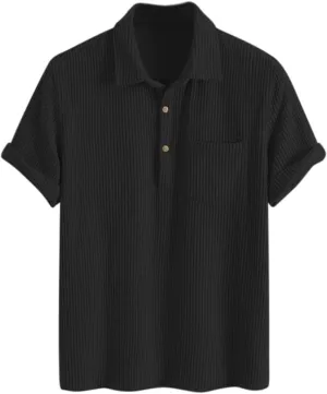 ZAFUL Men's Casual Button-Down Shirts Short Sleeve Striped Dress Shirts Button Down Tops