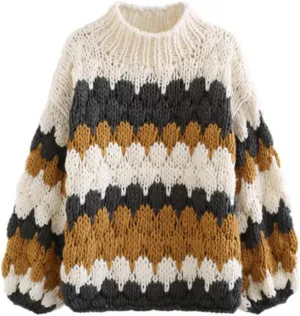 ZAFUL Womens Cute Sweaters Trendy 2024 Color Block Pullover Sweater Cable Knit Jumper Tops ZAFUL Womens Cute Sweaters Trendy 2024 Color Block Pullover Sweater Cable Knit Jumper Tops